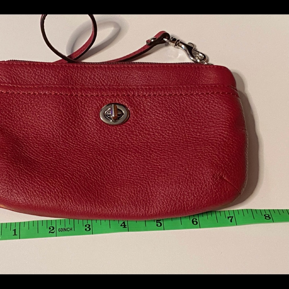 Coach dark red wristlet